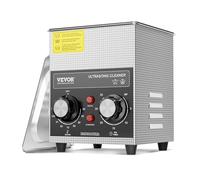 VEVOR Limpiador Ultrasónico 2 L con Temporizador de Calentamiento y Cesta Equipo de Limpieza Ultrasónico Digital Profesional 60 W para Relojes Instrumentos Gafas Monedas Piezas de Metal Plata