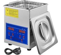 VEVOR Limpiador Ultrasónico 2L, 60W Limpiador Ultrasónico Profesional de Acero Inoxidable, Máquina de Limpieza Ultrasónica Potente Frecuencia de 40 kHz con Pantalla LED para Joyas, Reloj, Gafas