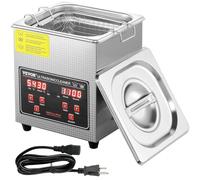 VEVOR Limpiador Ultrasónico 2L, Bandeja Ultrasónica Digital de Acero Inoxidable con Calefacción Tiempo y Temperatura Ajustable Dispositivo de Limpieza Ultrasónica para Joyería Gafas Relojes