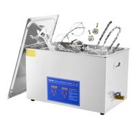 VEVOR Limpiador Ultrasónico 30L, Limpiador Ultrasonidos Profesional de Acero Inoxidable, 600W Máquina Ultrasonidos Limpieza con Temporizador Digital, Temperatura Ajustable para Joya Reloj Laboratorio