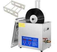 VEVOR Limpiador Ultrasónico 395 x 25 x 325 mm Limpiador Ultrasónico de Vinilo 6 L Máquina de Limpieza Ultrasónica de Vinilo 8 Discos 180W Limpiador Ultrasónico de Discos, Rejilla de Secado para Tienda