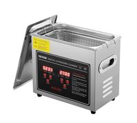 VEVOR Limpiador Ultrasónico 3L, Bandeja Ultrasónica Digital de Acero Inoxidable con Calefacción Tiempo y Temperatura Ajustable Dispositivo de Limpieza Ultrasónica para Joyería Gafas Relojes