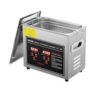 VEVOR Limpiador Ultrasónico 3L, Bandeja Ultrasónica Digital de Acero Inoxidable con Calefacción Tiempo y Temperatura Ajustable Dispositivo de Limpieza Ultrasónica para Joyería Gafas Relojes