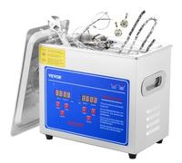 VEVOR Limpiador ultrasónico 3L, Limpiador Ultrasonidos Profesional, Máquina de Ultrasonido con Temporizador Digital, Temperatura Ajustable, para Limpieza de Joyas, Relojes, Laboratorio