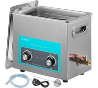 VEVOR Limpiador Ultrasónico 6.5 L 180 W Limpiador Ultrasónico Profesional con Calentador Ajustable Máquina de Limpieza Ultrasónica con 2 Perillas Potente Frecuencia 40 kHz para Joyas, Reloj y Gafas