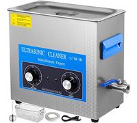 VEVOR Limpiador Ultrasónico, 6.5L Limpiador Ultrasónico Profesional, 180W con Calentador y Temporizador, Máquina de Limpieza Ultrasónica, Adecuado para Limpieza profunda de Joyas, Relojes y Gafas