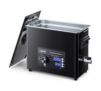 VEVOR Limpiador Ultrasónico 6 L, Máquina de Ultrasonido para Limpieza con Control de Perilla, de Acero Inoxidable, con Cesta y Bola de Limpieza para Relojes, Maquinillas de Afeitar, Joyas, Negro