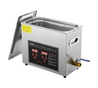 VEVOR Limpiador Ultrasónico 6L, Bandeja Ultrasónica Digital de Acero Inoxidable con Calefacción Tiempo y Temperatura Ajustable Dispositivo de Limpieza Ultrasónica para Joyería Gafas Relojes