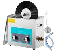 VEVOR Limpiador Ultrasónico, 6L Limpiador para Discos de Vinilo, con Cesta Limpiador Ultrasónico Profesional Temporizador y Calentador 40kHz 180W Limpiador Ultrasónico de Acero Inoxidable