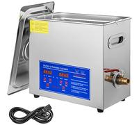 VEVOR Limpiador ultrasónico de 6 L, dispositivo de limpieza ultrasónica, limpiador ultrasónico, con calefacción, temporizador digital para joyas, monedas falsas, etc
