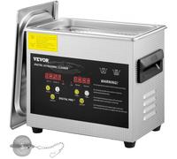 VEVOR Limpiador Ultrasónico Digital 3L 200W Temporizador Calentador para Joyería