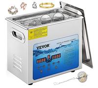 VEVOR Limpiador Ultrasónico Digital 6L, Máquina de Limpieza de Joyas 180 W, Acero Inoxidable SUS 304 Limpiador Ultrasónico Profesional 36 KHz ~ 40 KHz con 3 Transductores Avanzados para Industria