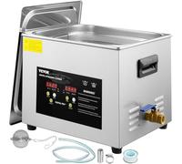 VEVOR Limpiador Ultrasónico Mejorado 15 L Calentador 600 W Ultrasónico 360 W Limpiador de Piezas Ultrasónico de Laboratorio Digital con Temporizador para Limpiar Instrumentos Dentales de Vidrio