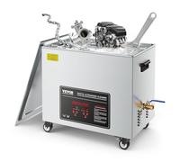 VEVOR Limpiador Ultrasónico Profesional 50 L, con Cesta de Limpieza y Pantalla Digital, 840 W, Acero Inoxidable, 40 kHz, con Ruedas para Piezas, Carburadores e Instrumentos, 595 x 395 x 525 mm