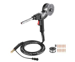 VEVOR Linterna MIG para soldadura 135 A con cable de 3 m, pistola MIG para soldadura por bobina con Miller Spoolmate 100, 11 puntas de contacto de repuesto y alambre de aluminio robusto, para taller e