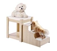 VEVOR Litera para Mascotas con Escaleras de 1200 x 500 x 650 mm, Percha para Ventana de Varios Niveles para Perros o Gatos, Plataforma Elevada con Cojín de Espuma para Uso en Interiores, Beige