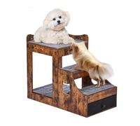 VEVOR Litera para Perros y Gatos con Escaleras Extraíbles 830x450x675 mm Múltiples Escalones con Cajón de Almacenamiento para Uso en Interiores, Hogar, Dormitorio, Cerca de Cama y Ventana, Marrón