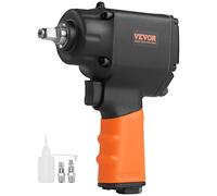 VEVOR Llave de Impacto Neumática Cuadrada 0,95 cm Llave de Impacto Neumática 935,5 Nm Velocidad 10000 rpm de Aluminio con 2 Conectores Rápidos de Aire 1 Jarra de Aceite para Reparación de Automóviles