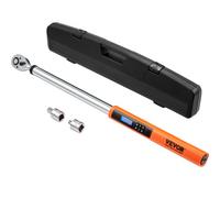 VEVOR Llave Dinamométrica Digital 1/2" Llave de Torsión 34-340 N.m Precisión ±2% Llave de Carraca Ajustable 72 Dientes LED Zumbador Vibración Respaldo con Adaptadores Extensión Kit de Mantenimiento