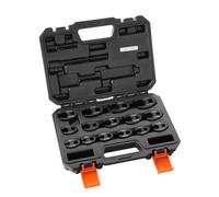 VEVOR Llaves de Pie de Cuervo 15 Piezas con Accionamiento 1/2" y 3/8" Llave de Palanca de Acero Cr-Mo con Estuche de Transporte Compatible con Llave Dinamométrica para Reparación de Automóviles
