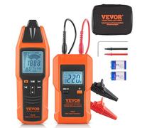 VEVOR Localizador de Cables, Rango de Voltaje CA y CC 12 a 600 V, Localizador de Roturas de Circuitos y Líneas, Extensible a 2 km para Tuberías Subterráneas, Cercas Eléctricas y Cables Ocultos