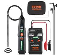 VEVOR Localizador de Cables Subterráneos, Profundidad de Detección de Hasta 2 m y Rango de Detección de 1000 m en Modo Digital, Rastreador de Cables y Detector de Roturas con Auriculares Incluidos