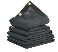 VEVOR Lona de Malla para Camión Volquete 1,8x4,3 m Revestimiento de PVC Negro con Doble Bolsillo Ojales de Latón, Correa Reforzada con Doble Costura para Sistema de Camión Volquete Manual o Eléctrico