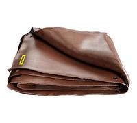 VEVOR Lona Impermeable de Polietileno Lona de Protección con Ojales 3,7 x 7,65 m Lona Resistente Espesor de 0,4 mm Lona Cubierta Protectora Marrón Resistente al Agua y al Desgaste para Camping Jardín
