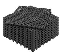 VEVOR Loseta de PVC Losetas Autoventiladas 12 PCS Baldosa de Clip Calada para Suelo 30x30x1,5 cm Baldosa de Jardín de Enclavamiento Drenaje Rápido Interior Exterior para Terraza Cocina Spa Baño, Negro