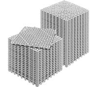 VEVOR Loseta de PVC Losetas Autoventiladas 50 PCS Baldosa de Clip Calada para Suelo 30x30x1,5 cm Baldosa de Jardín de Enclavamiento Drenaje Rápido Interior Exterior para Terraza Cocina Spa Baño, Gris