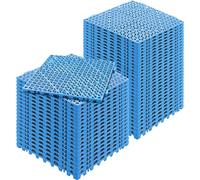 VEVOR Loseta de PVC Losetas Autoventiladas 50 PCS Baldosa de Clip Calada para Suelo 30x30x1,5 cm Baldosa de Jardín de Enclavamiento Drenaje Rápido Interior Exterior para Terraza Cocina Spa Baño, Azul