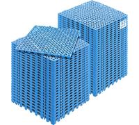 VEVOR Loseta de PVC Losetas Autoventiladas 55 PCS Baldosa de Clip Calada para Suelo 30x30x1,5 cm Baldosa de Jardín de Enclavamiento Drenaje Rápido Interior Exterior para Terraza Cocina Spa Baño, Azul