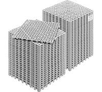VEVOR Loseta de PVC Losetas Autoventiladas 55 PCS Baldosa de Clip Calada para Suelo 30x30x1,5 cm Baldosa de Jardín de Enclavamiento Drenaje Rápido Interior Exterior para Terraza Cocina Spa Baño, Gris