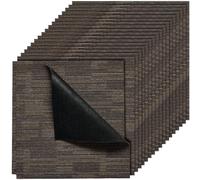 VEVOR Losetas de Alfombra Reutilizables de 609,6 x 609,6 x 6 mm, 24 uds, Alfombra Modular Cuadrada, Suave, Acolchada, sin Costuras, 9 m², para Sala de Estar, Dormitorio, Interior, Gris y Marrón