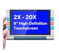 VEVOR Lupa Digital Portátil Electrónica de Vídeo con Pantalla Táctil 20,3 cm para Modelos Bajos, Zoom 2X a 20X con Lente HD 13 MP con Enfoque Automático, Modo de 26 Colores, Salida HDMI y 16 GB