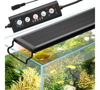 VEVOR Luz de Acuario, Luz de Tanque de Peces de Espectro Completo de 48 W, Temporizador Ajustable y Brillo de 5 Niveles, con Soportes Extensibles de Carcasa de Aleación de Aluminio 1190 x 75 x 35 mm