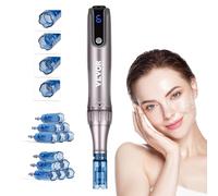 VEVOR M8S Pluma de Microagujas Faciales 12 Cartuchos de Agujas Desechables Dermapen Eléctrico 6 Velocidades Variables Máquina de Microagujas Longitud de Aguja Ajustable 0-2,5 mm Pantalla LCD