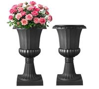 VEVOR Maceta de Urna de Plástico, 40 x 67 cm, 2 Piezas, Maceta Clásica para Interiores, Exteriores, Bodas, Fiestas, Eventos, Escenarios, Entradas, Pasillos, Jardines, Balcones, y Patios, Negro