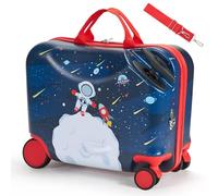 VEVOR Maleta Ligera para Niños 470 x 275 x 370 mm 26 L Equipaje Infantil para Montar Ligero con Ruedas, Correa de Hombro Ajustable Soporta hasta 50 kg para Niños Mayores de 3 Años, Azul y Blanco