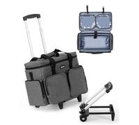 VEVOR Maleta para Ordenador Portátil de Hasta 396,24 mm, Bolso de Mano con 2 Ruedas Fijas y 1 Asa Telescópica de 2 Alturas Ajustables para Trabajo, Oficina, Viajes de Negocios, Color Gris