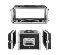 VEVOR Maleta para Rack 4U Profundidad de 310 mm, Caja de Soporte de Sonido con Construcción ABS, Cierres Empotrados, Carcasa para Audio, Cubierta Frontal y Trasera Desmontables, para Amplificador
