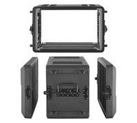 VEVOR Maleta para Rack 6U Profundidad de 260 mm, Caja de Soporte de Sonido con Compartimento para Micrófono, Carcasa para Audio, Construcción de Polietileno, Cierres Empotrados, para Amplificador
