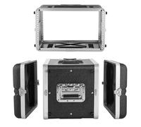 VEVOR Maleta para Rack 6U Profundidad de 310 mm, Caja de Soporte de Sonido con Construcción ABS, Cierres Empotrados, Carcasa para Audio, Cubierta Frontal y Trasera Desmontables, para Amplificador