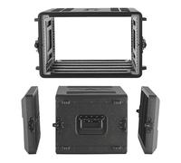 VEVOR Maleta para Rack 6U Profundidad de 390 mm, Caja de Soporte de Sonido con Compartimento para Micrófono, Carcasa para Audio, Construcción de Polietileno, Cierres Empotrados, para Amplificador