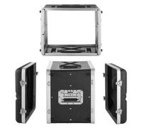 VEVOR Maleta para Rack 8U Profundidad de 310 mm, Caja de Soporte de Sonido con Construcción ABS, Cierres Empotrados, Carcasa para Audio, Cubierta Frontal y Trasera Desmontables, para Amplificador