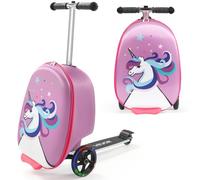 VEVOR Maleta Patinete Infantil 315 x 670 x 790 mm Capacidad de 20 L con Ruedas de Poliuretano Asa Ajustable Agarre Antideslizante de TPR Plegable y Ligera para Niños Mayores de 5 Años, morado