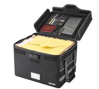 VEVOR Maletín Ignífugo para Documentos, Impermeable, con Aislamiento Térmico 1000 °C y Cerradura, Una Sola Capa, para Pasaportes, Documentos Importantes y Archivos, Negro, 330 x 405 x 262 mm