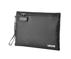 VEVOR Maletín Ignífugo para Documentos, Resistente al Agua y al Calor hasta 1000 °C, con Cerradura de Combinación, Portátil, para Dinero, Pasaportes y Archivos, Color Negro, 245 x 360 x 16 mm