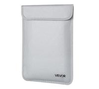 VEVOR Maletín Ignífugo para Documentos, Resistente al Agua y al Calor hasta 1200 °C, con Cremallera Suave, Portátil y Monedero para Documentos Importantes, 380 x 282 x 9 mm, Una Sola Capa, Gris