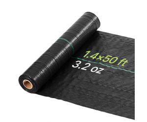 VEVOR Malla Antihierbas 0,4 x 15,2 m, 90 g/m², Tela Geotextil para Control de Maleza Polipropileno Tejido de Alta Densidad para Ventilación, Invernaderos, Drenaje, Jardines, Exterior, Caminos de Grava